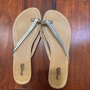 Charlotte Russe Tan and Silver Sandals